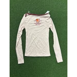 Women's Size XS Strawberry Shortcake Long Sleeve Graphic T-Shirt Light Pink